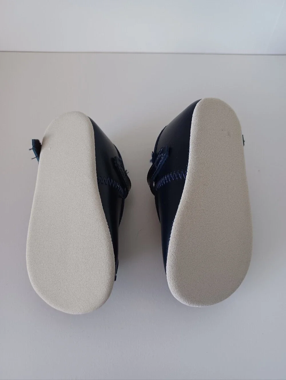 Vintage‎ 90s Baby Shoes Size 2 Blue And White With Bow Buckle Footwear Kids